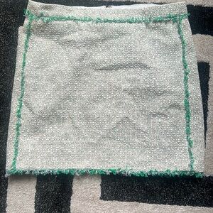 Jcrew Size 6 Green Tweed Skirt